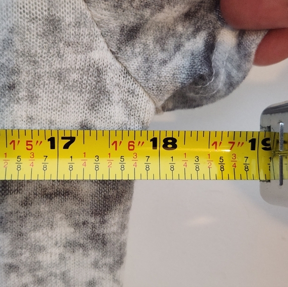 Gray Women's Marble Gray Short Sleeve Top Fab'rik Xs Tie Dye Flowy Distressed - Picture 8 of 10